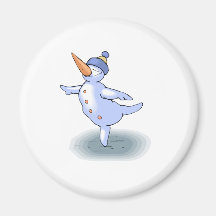 Muñeco de nieve patinador imanes para frigoríficos