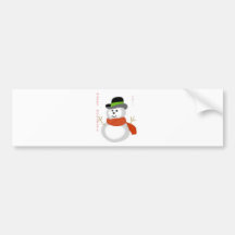 Muñeco de nieve pegatina de parachoque