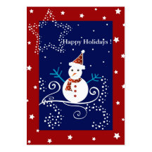 Muñeco de nieve - tarjeta de etiqueta del regalo tarjetas de visita