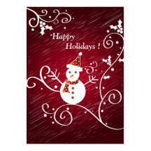 Muñeco de nieve - tarjeta de etiqueta del regalo tarjetas de negocios