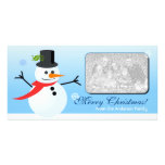Muñeco de nieve tarjeta fotográfica personalizada