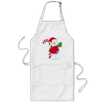 Muñeco de nieve y Candycane Delantal