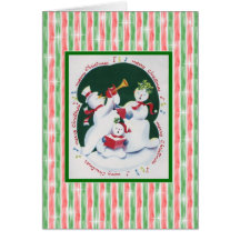 Muñecos de nieve de Caroling Tarjetón