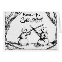 Muñecos de nieve de Kung Fu Tarjetón