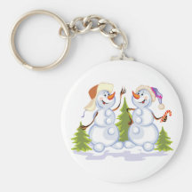 Muñecos de nieve del baile llavero personalizado