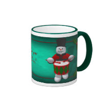 Muñecos de nieve del vintage: Batería y trompetist Tazas De Café