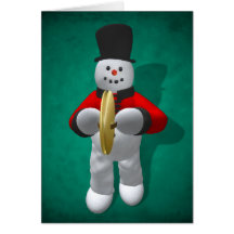 Muñecos de nieve del vintage: Cymbalist Felicitaciones