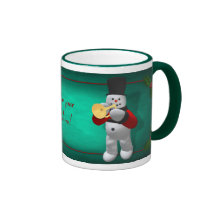 Muñecos de nieve del vintage: Cymbalist y trompeti Tazas