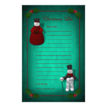 Muñecos de nieve del vintage: Lista del navidad Papelería Personalizada