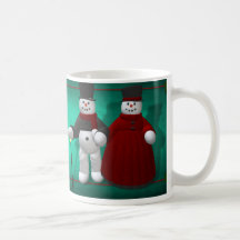 Muñecos de nieve del vintage: Señor y señora Cool Taza De Café