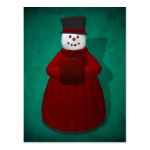Muñecos de nieve del vintage: Señora Cool Postal