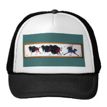 Mural de la caza del búfalo de Charlee del estalli Gorros Bordados