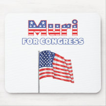 Muri para la bandera americana patriótica del cong alfombrillas de ratón