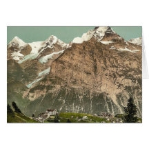 Murren, visión general, Bernese Oberland, Switzerl Felicitacion