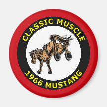 MÚSCULO CLÁSICO - MUSTANGO 1966 IMANES DE NEVERA
