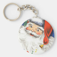 Música alegre de Papá Noel w del navidad del vinta Llavero