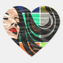 Música Calcomanía Corazón Personalizadas