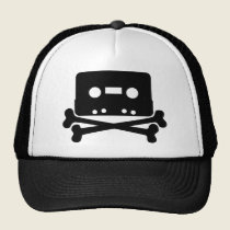 Música - casete retro y huesos cruzados gorras