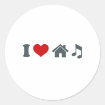 Música de la casa del amor etiquetas redondas