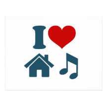 Música de la casa del amor tarjeta postal