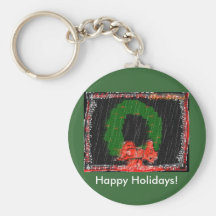 ¡Música de la guirnalda del navidad, buenas fiesta Llaveros Personalizados