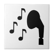 Música de las notas de los auriculares azulejo