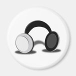 MÚSICA de los AURICULARES del fone-ouvido-cartoon_ Imán Para Frigorifico