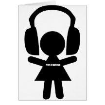Música de Techno de los auriculares Tarjetón