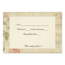 Música del Victorian y rsvp color de rosa con los  Invitaciones Personalizada