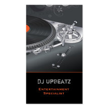 Música, gris y naranja de DJ, verticales Plantilla De Tarjeta De Visita