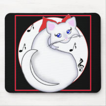Música Mousepad del gatito de Bianca Toon Alfombrillas De Raton