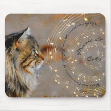 Música y gatos Mousepad