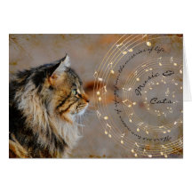 Música y tarjeta de los gatos