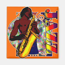 MÚSICO DE JAZZ IMANES DE NEVERA