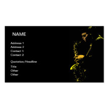 Músico de jazz tarjetas de visita