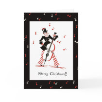 Músico del violoncelo de la tarjeta de Navidad del tarjetas