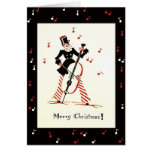 Músico del violoncelo de la tarjeta de Navidad del