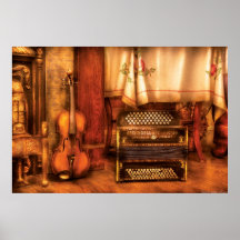 Músico - el violín y el Accordian Impresiones