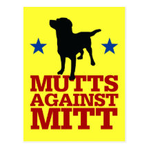 Mutts contra el mitón tarjeta postal