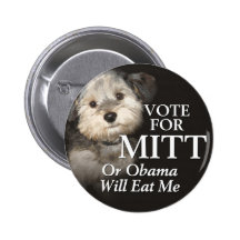Mutts para el mitón - el voto u Obama me comerá Pin