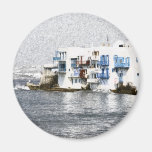 Mykonos, edificios de la costa de Grecia Imanes De Nevera