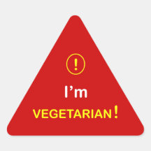 n3 - ~ alerta de la comida soy VEGETARIANO Colcomanias Triangulo