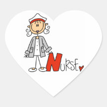N está para la enfermera calcomania de corazon personalizadas