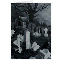 Nachts auf dem Friedhof - Teufel Karte