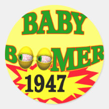 Nacido en el baby boom 1947 pegatina redonda