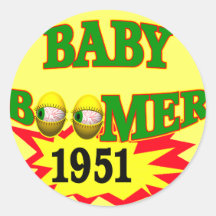 Nacido en el baby boom 1951 pegatinas  