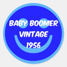 nacido en el baby boom 1956 etiqueta redonda