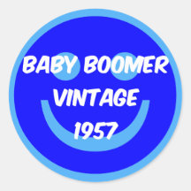 nacido en el baby boom 1957 etiqueta redonda