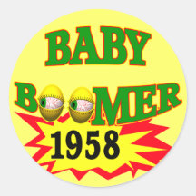 Nacido en el baby boom 1958 pegatina