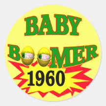Nacido en el baby boom 1960 pegatina redonda
